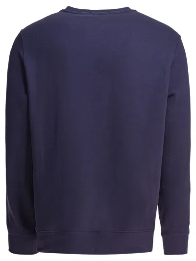 Polo Ralph Lauren Navy Blue Cotton Blend Sweatshirt With Iconic Bear Logo In Blue