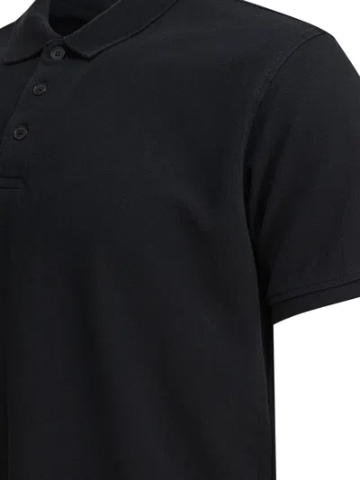 Altum Short-sleeve Buttoned Polo Shirt In Black