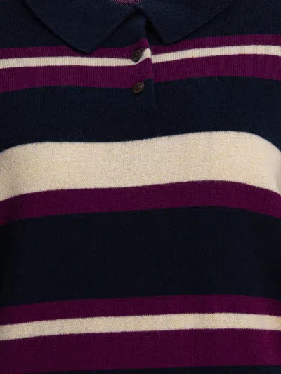 Guest In Residence Collegiate Stripe Polo Midnight Combo In Blue