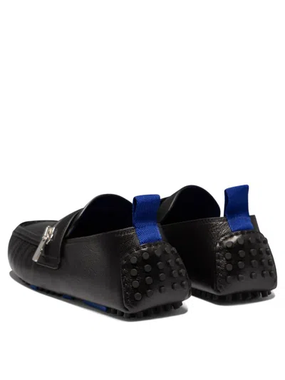 Burberry Slip-ons With Metal Hardware Detail In Black