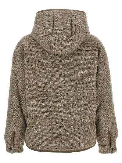 Brunello Cucinelli Reversible Down Jacket Puffer Jackets Multicolor In Brown