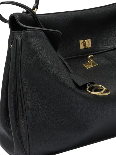 Balenciaga Women Rodeo Mini Leather Handbag In Black