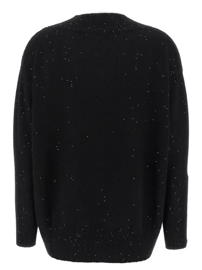 Brunello Cucinelli Sequin Sweater Sweaters And Cardigans Black In Black