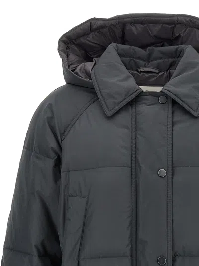 Brunello Cucinelli Quilted-design Hooded Down Coat In Gray
