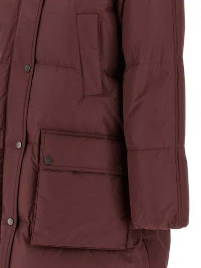 Brunello Cucinelli Shiny Zipper Pull Puffer Jackets Bordeaux In Burgundy