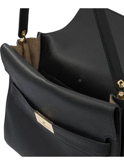 Tory Burch Structured Leather Shoulder Bag With Gold-tone Clasp