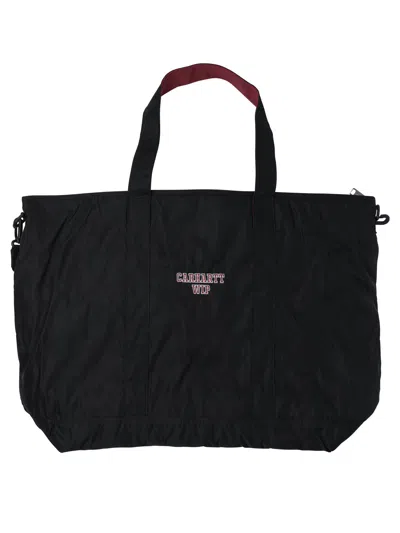 Carhartt Wip Black Nylon Shoulder Bag In Black