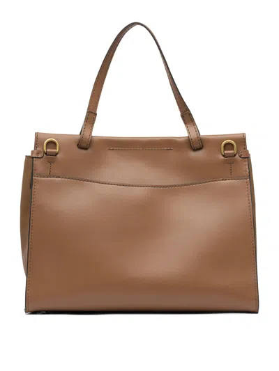 Gianni Chiarini Shoulder Bags With Adjustable Strap And Belt Detail In Brown