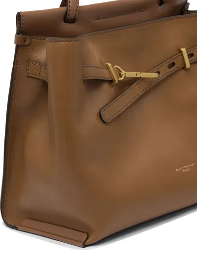 Gianni Chiarini Shoulder Bags With Adjustable Strap And Belt Detail In Brown