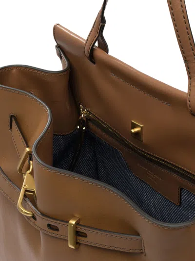 Gianni Chiarini Shoulder Bags With Adjustable Strap And Belt Detail In Brown