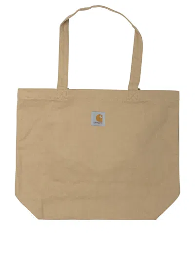 Carhartt Graphic Print Canvas Tote Bag In Neutral