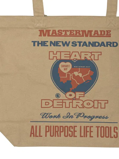 Carhartt Graphic Print Canvas Tote Bag In Neutral