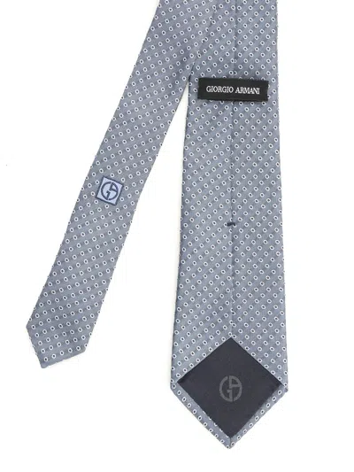 Giorgio Armani Silk Tie Ties And Bow Ties Blue In Gray