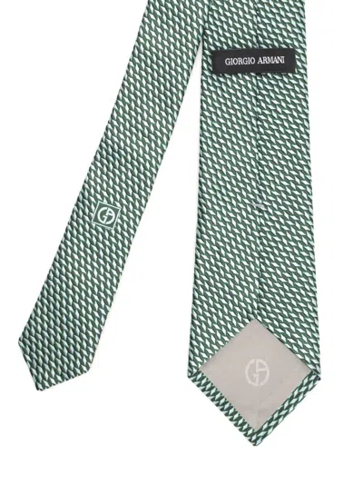 Giorgio Armani Silk Tie Ties And Bow Ties Light Blue In Green