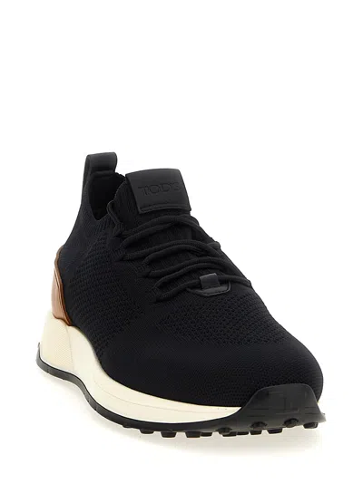 Tod's Calzino Running Black Sneakers In Black