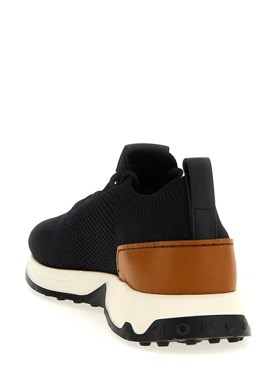 Tod's Calzino Running Black Sneakers In Black