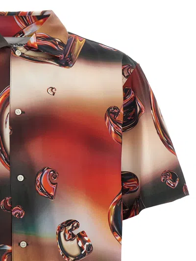 Carhartt Work In Progress Solar Chrome Print Short Sleeve Button-up Shirt In Multi