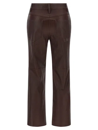 Brunello Cucinelli Stretch Nappa Leather Square Cigarette Trousers With Jewellery