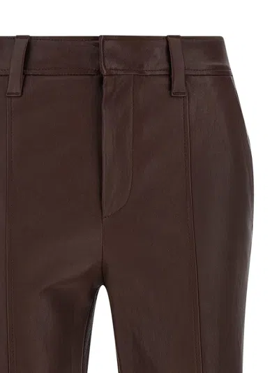 Brunello Cucinelli Stretch Nappa Leather Square Cigarette Trousers With Jewellery