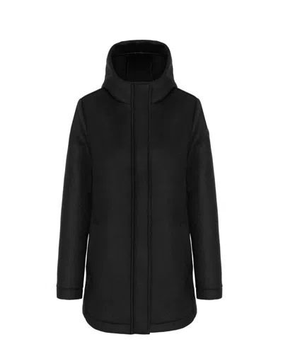 Colmar Black Hooded Coat In Black