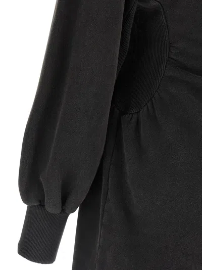 Attico V-neck Mini Dress With Embossed Logo In Black