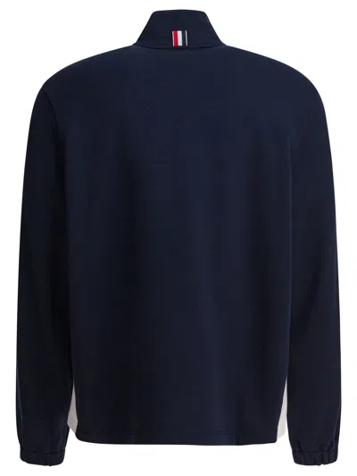 Thom Browne 4-bar Stripe Funnel Neck Half Zip Sweatshirt
