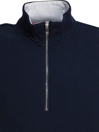 Thom Browne 4-bar Stripe Funnel Neck Half Zip Sweatshirt