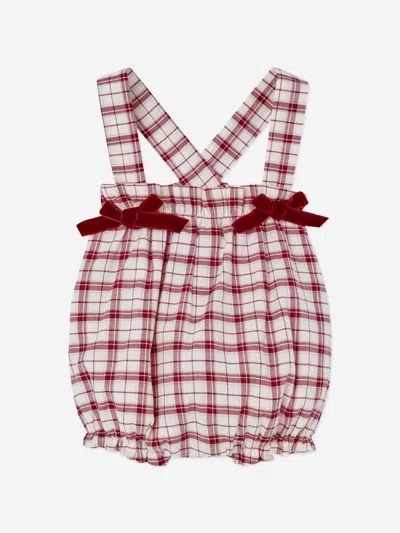 Paz Rodriguez Baby Girls Blouse And Romper Set In Red