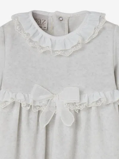 Paz Rodriguez Baby Girls Cotton Babygrow In Gray