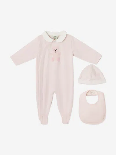 Fendi Baby Girls Bear Babygrow Set In Pink