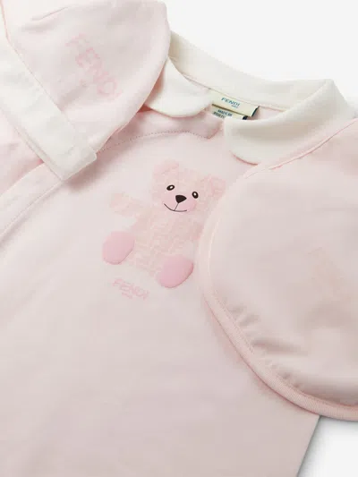 Fendi Baby Girls Bear Babygrow Set In Pink