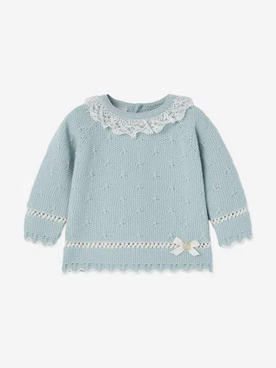 Paz Rodriguez Baby Girls Knitted 2 Piece Babygrow Set In Blue