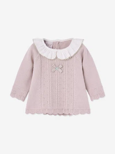 Paz Rodriguez Baby Girls Knitted 2 Piece Babygrow Set In Purple