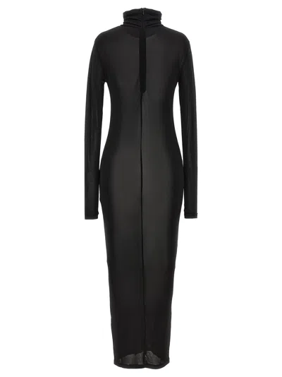 Isabel Marant Knee Length Dress Asymmetric Hem In Black