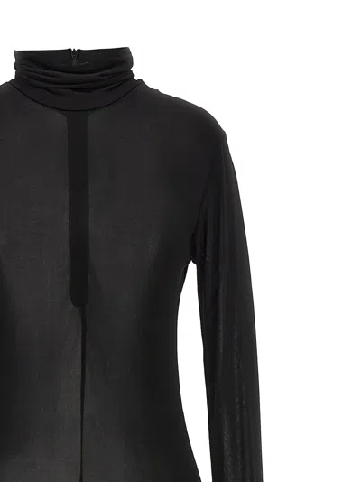 Isabel Marant Knee Length Dress Asymmetric Hem In Black