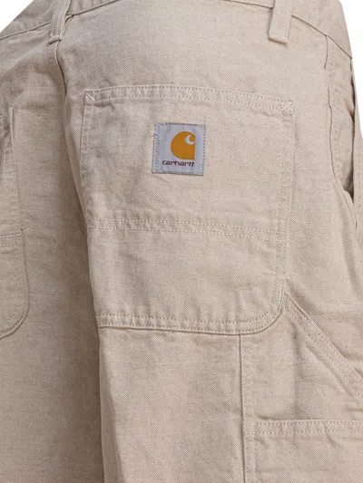 Carhartt Walter Single Knee Shorts Beige In Neutral