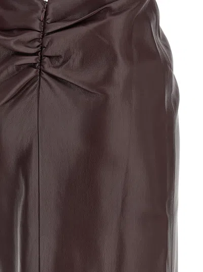 The Andamane Zendaya Dress In Bordeaux Polyester In Brown