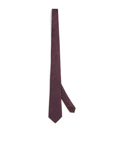 Canali Silk Jacquard Tie In Purple