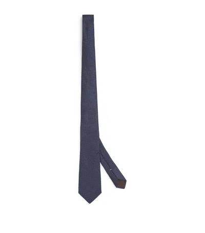 Canali Silk Jacquard Tie In Blue