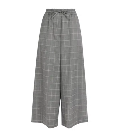 Weekend Max Mara Luigi Prince Of Wales Wool Trousers In Gray