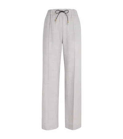 Colombo Cashmere 4.0 Wide-leg Trousers In Gray