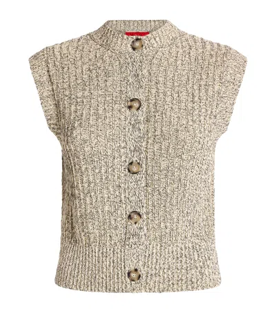 Max & Co Knitted Waistcoat In White