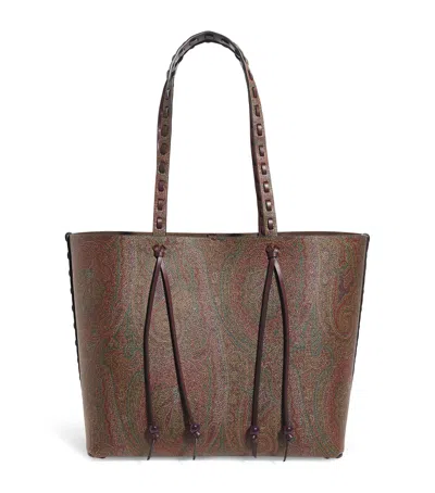 Etro Paisley-jacquard Shoulder Bag In Brown