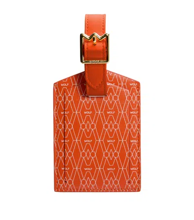 Wolf Vegan Signature Luggage Tag In Orange
