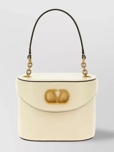Valentino Vanity Leather Shoulder Bag In White