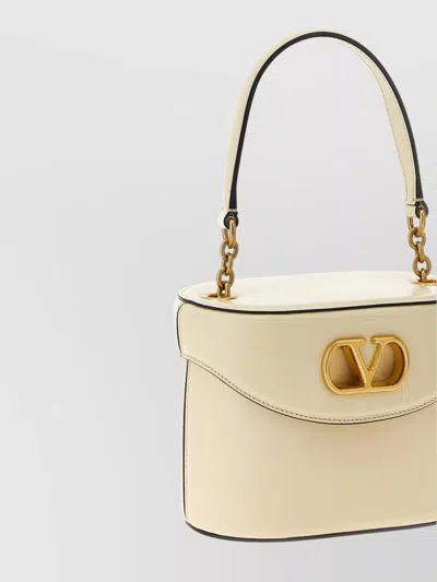 Valentino Vanity Leather Shoulder Bag In White