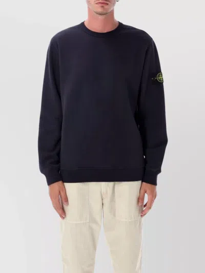 Stone Island Sweater With Logo In Blue