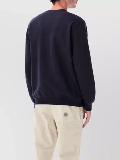 Stone Island Sweater With Logo In Blue