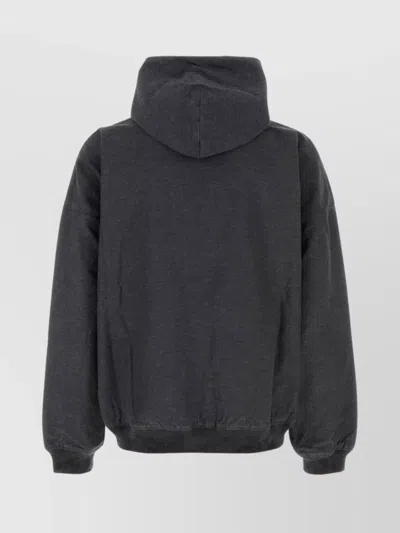 Balenciaga Men Grey Sweatshirt With Fixed Hood And Logo Detail On The Front In Cotton Man In Gray