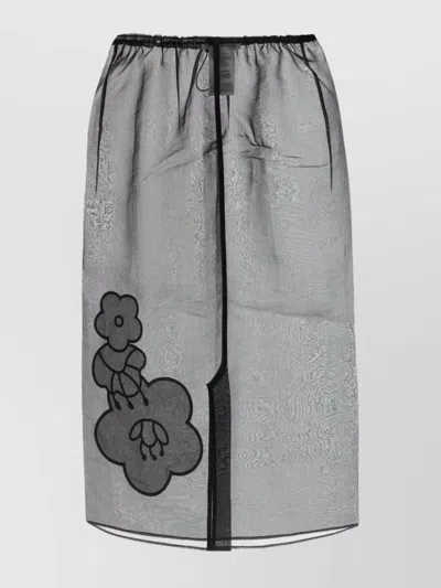 Cecilie Bahnsen Bambi Floral-embroidered Midi Skirt In Black